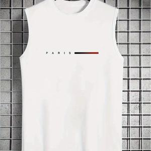 TEMU 남성용 민소매 탱크 셔츠 - 부모 이름 프린트 여름용 민소매 조끼 (예: 아빠 &), 라운드넥 캐주얼 민소매 탑, 체육관, 해변 및 캐주얼 복장용 - 통기성 블랙 민소매 블라우스|남자나시