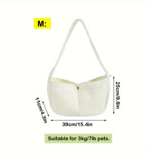TEMU 휴대용 애완동물 슬링 캐리어 - 고양이 & 소형견용 휴대가 편리한 폴리에스테르 크로스바디 백, 베이지, 고양이 가방, 휴대용, 숄더백, 베이지|슬링백