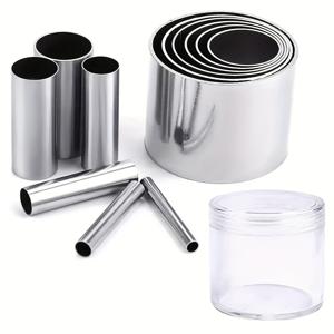 TEMU 12개 세트 홀로 펀치 나이프, 스테인리스 스틸 링 클레이 커터 및 도자기 엠보싱 도구 - 폴리머 클레이 공예용 보관함 포함