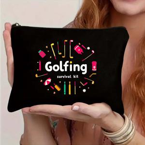TEMU 멀티펑셔널 휴대용 골프 프린트 토트백 - 코스 필수 아이템! 스타일리시한 디자인과 넉넉한 수납공간으로 공, 선크림 등 다용도 활용 가능 - 골프 애호가를 위한 완벽한 선물!