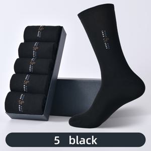 TEMU 5/10켤레 남성용 보온 긴 양말 - 두꺼운, 연장 길이, 통기성 및 따뜻함, 단색 레터 디자인, 비즈니스 또는 캐주얼 착용에 완벽, 손세탁 또는 드라이클리닝 가능, 겨울용 양말 | 스타일리시한 긴 양말 | 니트 질감