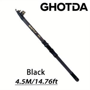 TEMU 초경질 카본 파이버 망원 바다 낚싯대 - 2.1m-4.5m 휴대용 미디엄 액션, 휴대가 편리한 핸들, 낚시꾼을 위한 이상적인 크리스마스 선물, 장거리 담수 및 해수용 잉어 스피닝 낚싯대, 낚싯대|낚시대