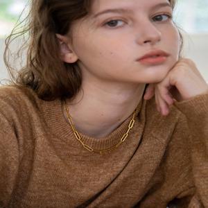 [메리모티브] 볼드 클립 체인 골드 써지컬 네클리스