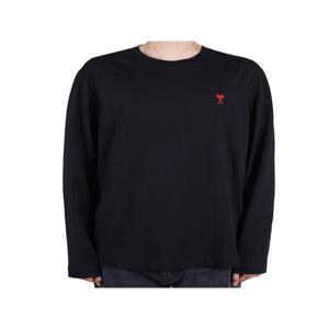 [아미] 아미 25FW 남성 하트로고 긴팔티 블랙 BFUTS235 724 001