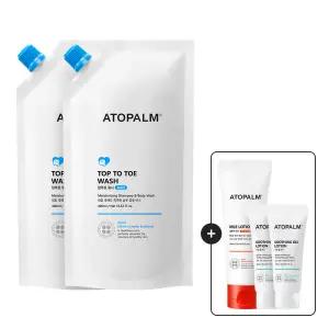 아토팜 탑투토워시 400ml(리필)x2 GIFT) 수딩젤20ml*2+엠엘이로션60ml