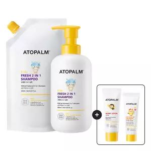 아토팜 키즈 프레쉬 2in1 샴푸 460ML+400ML(리필) 유아어린이샴푸 GIFT) 허니로션20ml+이지워시선로션10ml