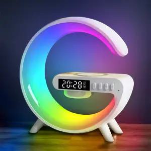 비즈 4in1 고속무선충전 블루투스 스피커 LED 무드등 시계 BZ-KW63 레이저각인인쇄