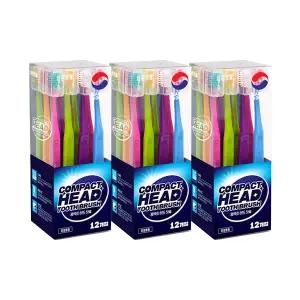 바른생활 콤팩트케어 칫솔 초극세모 12입, 3개