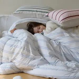 깊게자요 스트라이프 극세사  차렵이불 침구세트 7colors (SS/Q/K)