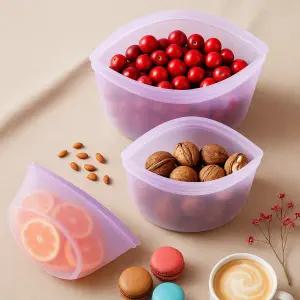 실리콘 스탠딩 지퍼백 500ml+1000ml+1500ml 3종 1set