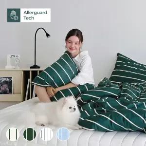 슬립웰 알러가드 스트라이프 먼지없는 차렵이불 침구세트 4colors (SS/Q/K)