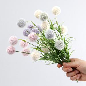 인테리어 조화 꽃 투톤 폼폼 부쉬 실크플라워