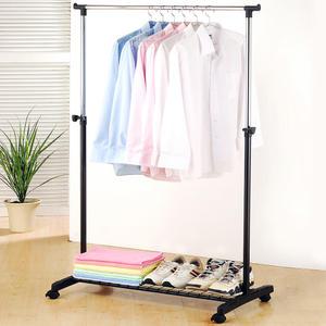 수납식 이동식 1단 철제 옷걸이 선반 행거