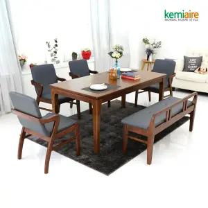 케미에르 고스트 6인용 원목식탁SET(벤치형) KHD-623B