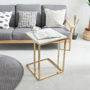 몬스 사각 대리석 골드 사이드 소파 테이블 CNM033