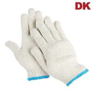 DK KC 면장갑 50g 고급면사 작업용 목장갑 올풀림방지 오버록 100켤레