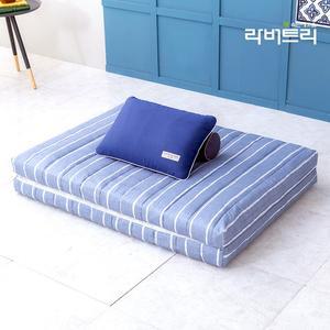 라버트리 2단 접이식 메모리폼 토퍼 매트리스 방수속커버+겉커버 MS 5cm