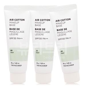 더페이스샵 에어 코튼 메이크업베이스 01민트 35gX3개