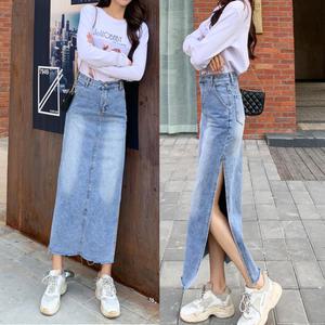 여성 옆트임 롱 청치마 데님 스커트 봄신상