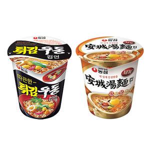 농심 튀김우동소컵62g 12개+안성탕면소컵66g 12개