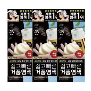미쟝센 올 뉴 쉽고빠른 거품 염색약 2N 흑색 3개