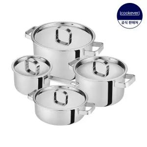 Cook304 프리미엄 인덕션 통5중 스텐 냄비 4종 세트 (편16+양20+24+전24)