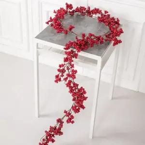 크리스마스 베리 가랜드 벽장식 레드 180cm 테이블 벽걸이 소품 용품 데코 겨울 촬영 파티 꾸미기
