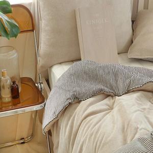 [은남침구]겨울이불 고급 밍크 초극세사 따뜻한 예쁜 차렵이불 포인트플레인-4color