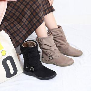 오즈(털) 여성 스웨이드 겨울 미들 털부츠 여자 털신발 방한화