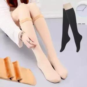 롱양말 기모양말 4켤레 융털 방한 보온 밍크퍼 무지