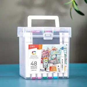 델리 삼각 트윈 스케치 마카 48색 E70803