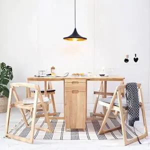 벤느 원목 접이식 확장형 4인용 식탁세트  내추럴