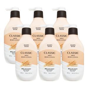 해피바스 클래식 순한 바디로션 베이비 파우더향 400g x 6개