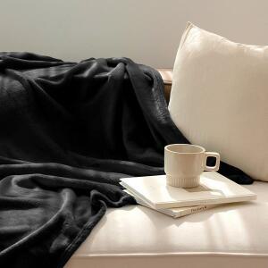 [라이크홈][오코텍스 인증] 라이크홈 따듯한 솔리드 극세사 무릎 담요 중형 팬텀블랙