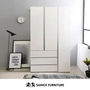 삼익가구 유로 고광택 키큰옷장 1200세트서랍형800+일반형400