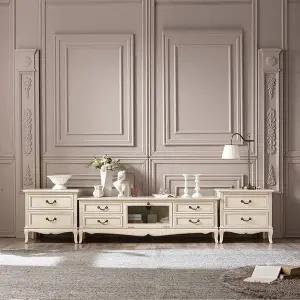 [리체갤러리] 수입 프렌치 엔틱가구 벨루카 컬러 협탁 거실장 세트