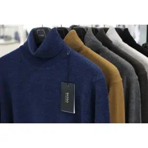 [바쏘](의정부점)24 FW 고급 울 캐시미어 100% 천연소재 순모 남성 터틀넥(목폴라)니트 6종 [ 블랙 외 5...