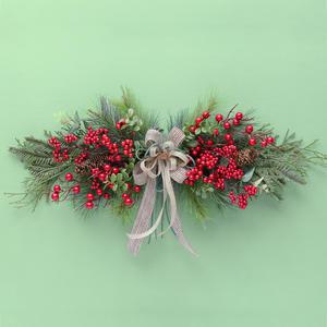 겨울 인테리어 크리스마스 조화 리스 가랜드 벽장식 스웨그 소품