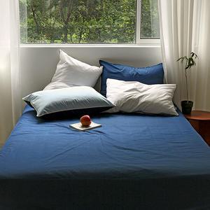 쁘리엘르 컬러샌드 60수 순면 매트리스커버, Q, 네이비, 1개