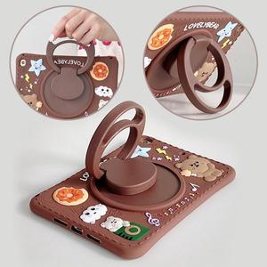 [기타]아이패드8세대 10.2인치 귀여운 캐릭터 손잡이 거치대 실리콘 태블릿 케이스 커버 A2270 A2428 A2...