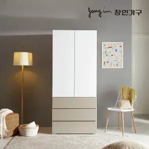 장인가구 비쥬얼 터치 3단서랍 800 옷장