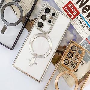 갤럭시 S21 울트라 맥세이프 메탈 범퍼 투명 젤리 G998 핸드폰 케이스