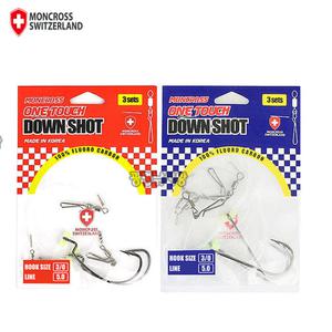 몽크로스 광어다운샷채비 와이드갭 스트레이트훅 3/0 4/0 5/0