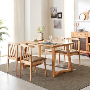 [롯데백화점]미아트 엔틱오피스 블라D 4인 고무나무 식탁세트