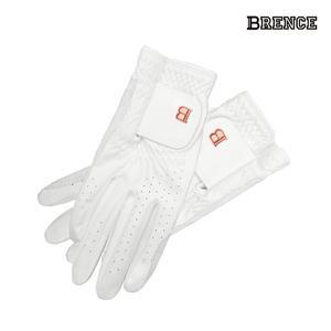 [브렌스]BRENCE 로고B 반양피 여성 양손 골프장갑