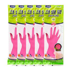 크린랩 ES 라텍스 고무장갑 (대) 5켤레 다용도 위생