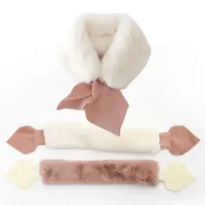 여아 아동 유아 아기 귀여운 머플러 인조 퍼 네키 목도리 밍크 더블 니트 케이프