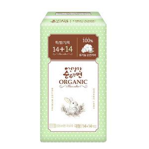 깨끗한나라 건강한 순수한면 생리대 대형 28P (14+14P)