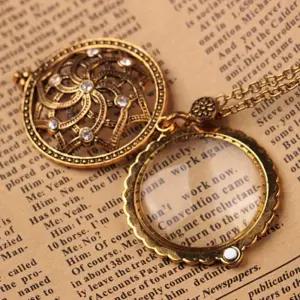 빈티지 돋보기 목걸이 펜던트 원형 휴대 미니 확대경