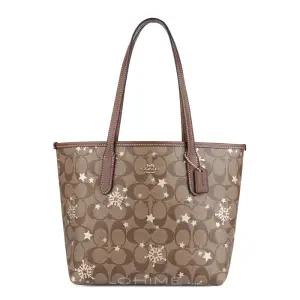 (국내당일출고) 백 숄더 시티 미니 스타 스노우 CN682 시그니처 카키+골드멀